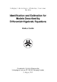 cover of the book Identification and estimation for models described by differential-algebraic equations