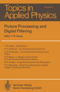 cover of the book Picture Processing and Digital Filtering