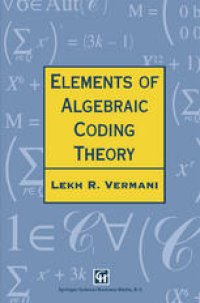 cover of the book Elements of Algebraic Coding Theory