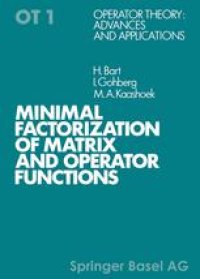 cover of the book Minimal Factorization of Matrix and Operator Functions
