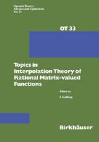 cover of the book Topics in Interpolation Theory of Rational Matrix-valued Functions