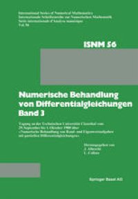 cover of the book Numerische Behandlung von Differentialgleichungen Band 3: Tagung an der Technischen Universität Clausthal vom 29. September bis 1. Oktober 1980 über «Numerische Behandlung von Rand- und Eigenwertaufgaben mit partiellen Differenialgleichungen»