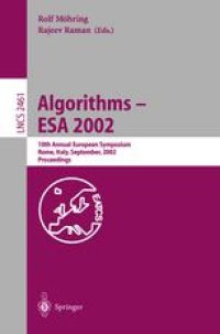 cover of the book Algorithms — ESA 2002: 10th Annual European Symposium Rome, Italy, September 17–21, 2002 Proceedings