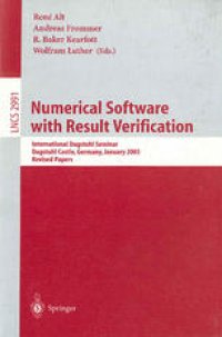 cover of the book Numerical Software with Result Verification: International Dagstuhl Seminar, Dagstuhl Castle, Germany, January 19-24, 2003. Revised Papers