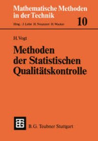 cover of the book Methoden der Statistischen Qualitätskontrolle