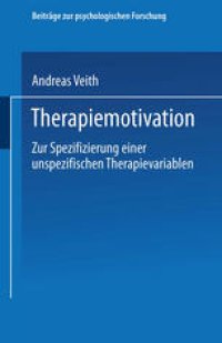 cover of the book Therapiemotivation: Zur Spezifizierung einer unspezifischen Therapievariablen