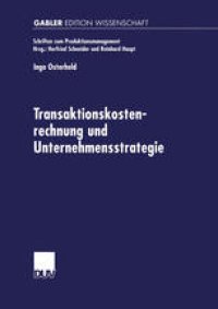 cover of the book Transaktionskostenrechnung und Unternehmensstrategie