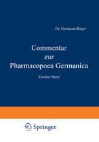 cover of the book Commentar zur Pharmacopoea Germanica: Zweiter Band