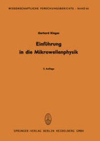 cover of the book Einführung in die Mikrowellenphysik