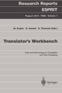 cover of the book Translator’s Workbench: Tools and Terminology for Translation and Text Processing