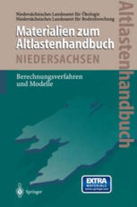 cover of the book Altlastenhandbuch des Landes Niedersachsen Materialienband: Berechnungsverfahren und Modelle