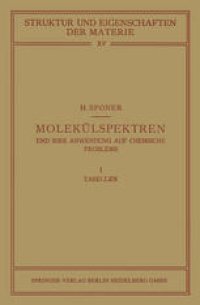 cover of the book Molekülspektren und ihre Anwendung auf Chemische Probleme