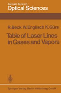 cover of the book Table of Laser Lines in Gases and Vapors