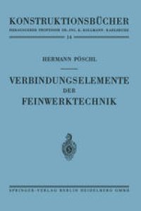 cover of the book Verbindungselemente der Feinwerktechnik