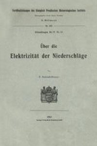 cover of the book Über die Elektrizität der Niederschläge