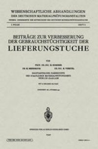 cover of the book Beiträge zur Verbesserung der Gebrauchstüchtigkeit der Lieferungstuche