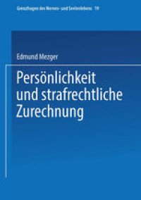 cover of the book Persönlichkeit und strafrechtliche Zurechnung