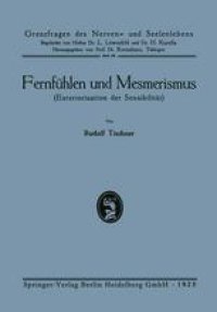 cover of the book Fernfühlen und Mesmerismus: Exteriorisation der Sensibilität