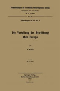 cover of the book Die Verteilung der Bewölkung über Europa