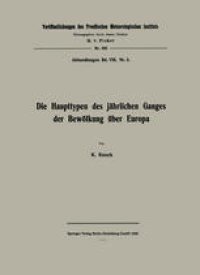 cover of the book Die Haupttypen des jährlichen Ganges der Bewölkung über Europa