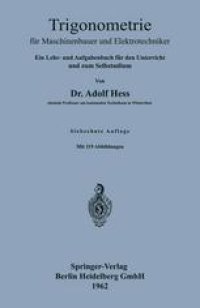 cover of the book Trigonometrie für Maschinenbauer und Elektrotechniker: Ein Lehr- und Aufgabenbuch für den Unterricht und zum Selbststudium