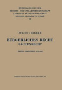 cover of the book Bürgerliches Recht: Sachenrecht