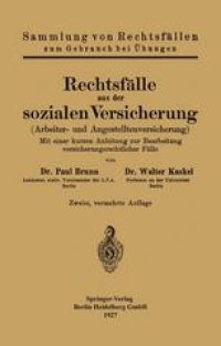 cover of the book Rechtsfälle aus der sozialen Versicherung: Arbeiter- und Angestelltenversicherung