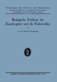 cover of the book Biologische Probleme der Rassehygiene und die Kulturvölker