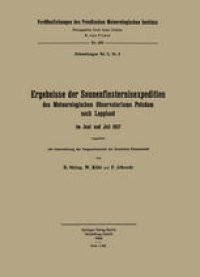 cover of the book Ergebnisse der Sonnenfinsternisexpedition: des Meteorologischen Observatoriums Potsdam nach Lappland im Juni und Juli 1927