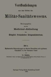 cover of the book Epidemische Erkrankungen an akutem Exanthem mit typhösem Charakter in der Garnison Cosel