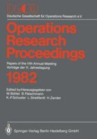 cover of the book Operations Research Proceedings 1982