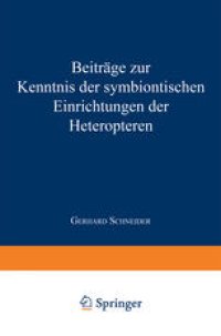 cover of the book Beiträge zur Kenntnis der symbiontischen Einrichtungen der Heteropteren