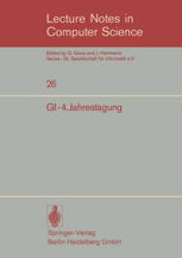 cover of the book GI-4.Jahrestagung: Berlin, 9.–12. Oktober 1974