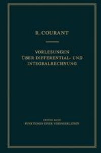 cover of the book Vorlesungen Über Differential- und Integralrechnung: Funktionen einer Veränderlichen