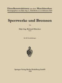 cover of the book Sperrwerke und Bremsen