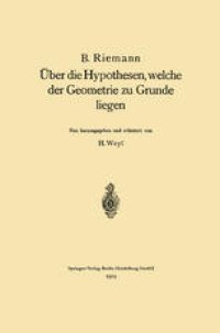 cover of the book Über die Hypothesen, welche der Geometrie zu Grunde liegen