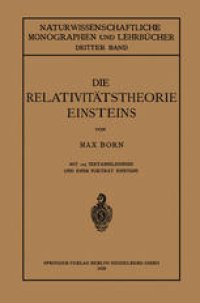 cover of the book Die Relativitätstheorie Einsteins und Ihre Physikalischen Grundlagen