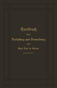 cover of the book Handbuch der Verfassung und Verwaltung in Preußen und dem Deutschen Reich