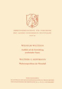 cover of the book Ausblick auf die Entwicklung synthetischer Fasern. Wachstumsprobleme der Wirtschaft