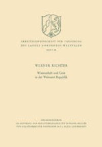 cover of the book Wissenschaft und Geist in der Weimarer Republik