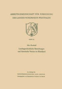 cover of the book Landesgeschichtliche Bestrebungen und historische Vereine im Rheinland