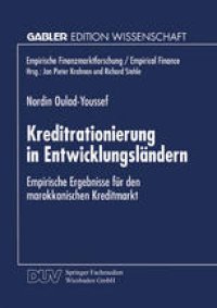 cover of the book Kreditrationierung in Entwicklungsländern: Empirische Ergebnisse für den marokkanischen Kreditmarkt