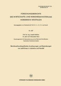 cover of the book Berufsnachwuchspolitische Anschauungen und Bestrebungen von Lehrfirmen in Industrie und Handel