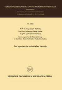 cover of the book Der Ingenieur im industriellen Vertrieb