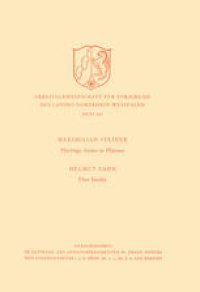 cover of the book Flüchtige Amine in Pflanzen / Über Insulin