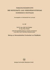 cover of the book Beitrag zur thermoelastischen Formbarkeit von Polyäthylen