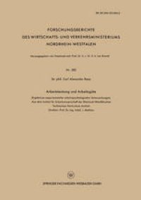 cover of the book Arbeitsleistung und Arbeitsgüte: (Ergebnisse experimenteller arbeitspsychologischer Untersuchungen)