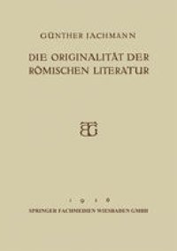 cover of the book Die Originalität der Römischen Literatur: Öffentliche Vorlesung