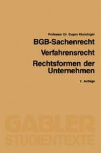 cover of the book BGB-Sachenrecht / Verfahrensrecht / Rechtsformen der Unternehmen