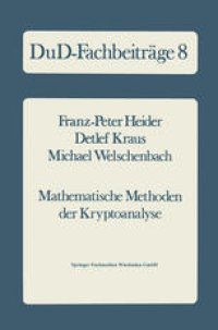 cover of the book Mathematische Methoden der Kryptoanalyse